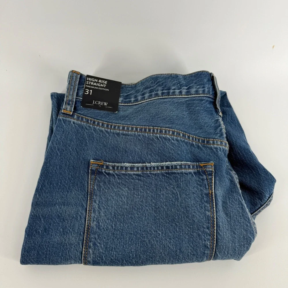J.Crew High-Rise Straight Premium Edition Jeans Blue Denim Size 31 BT081